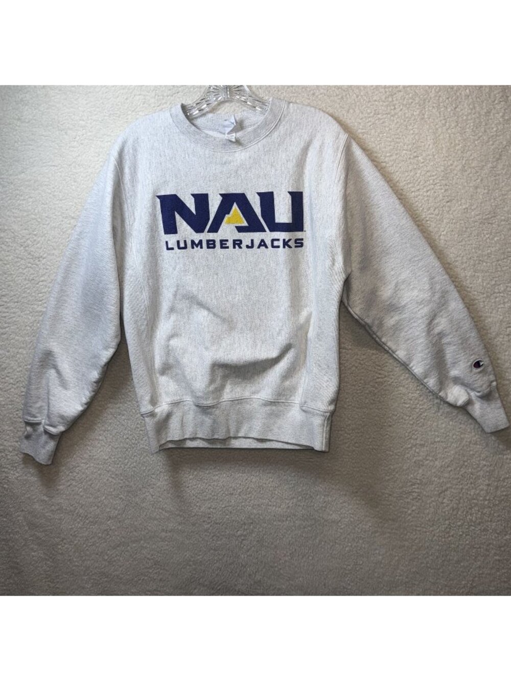 Vintage Champion NAU Lumberjacks Reverse‎ Weave Sweatshirt Small Gray Crewneck